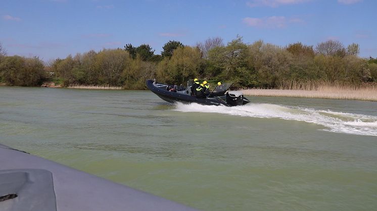 The CXO300 pre-production prototype undergoing tests at Chichester Lakes, UK