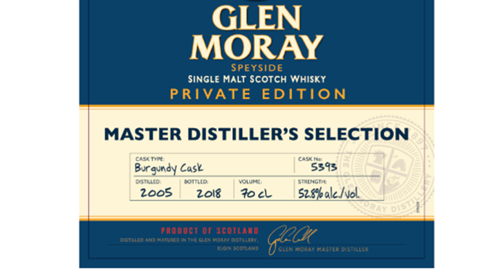 Glen Moray Private Edition Millesimé 2005 Burgundy Cask släpps den 28:e februari.