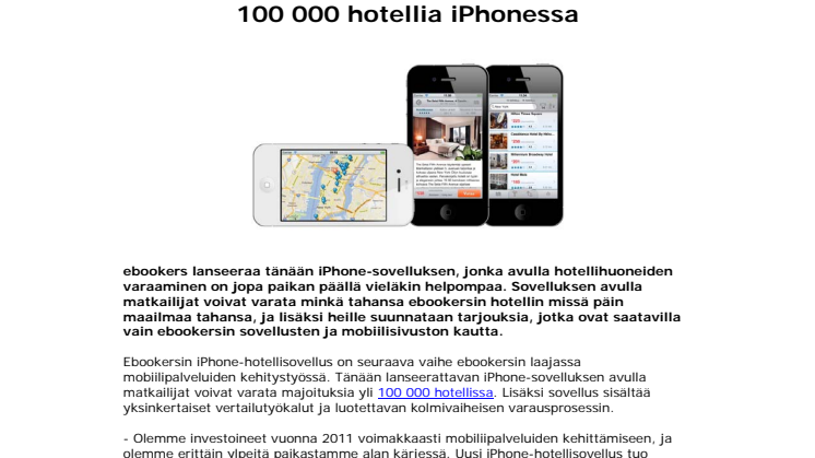 100 000 hotellia iPhonessa