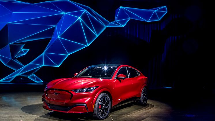 Helelektrisk fremtid: Den helelektrisk SUVen, Mustang Mach-E er bare en av mange miljøinitiativ Ford har kommet med den siste tiden. Her fra verdenspremièren i Los Angeles denne måneden.
