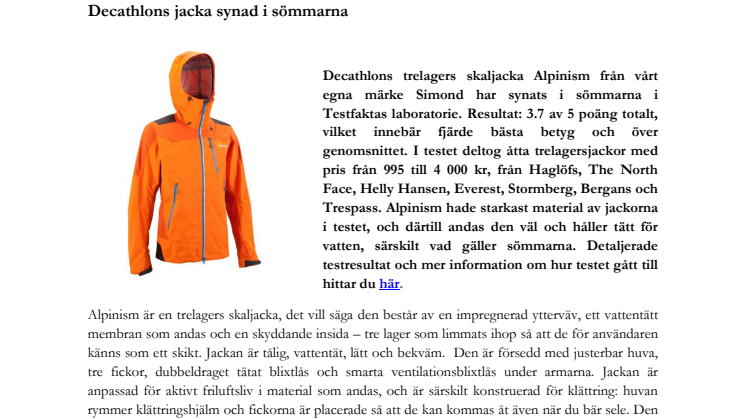 Decathlons jacka synad i sömmarna