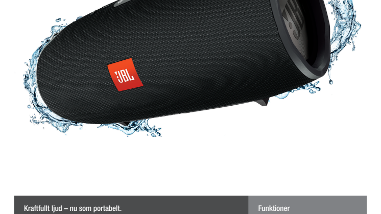 JBL lanserar JBL Xtreme - en vattentålig och trådlös högtalare