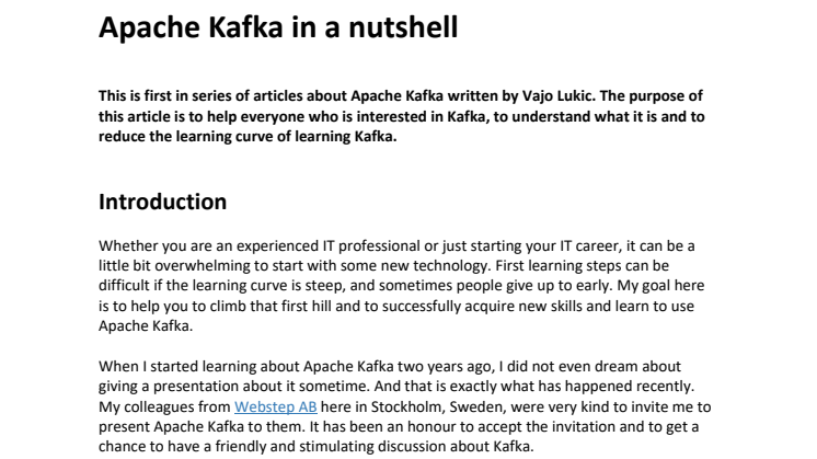 Apache Kafka in a nutshell