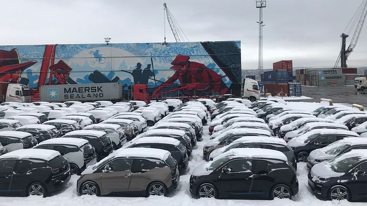 BMW i3 på kaia i Drammen