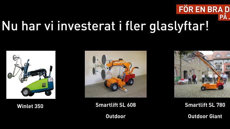 Cramo breddar utbudet av Glaslyftar!