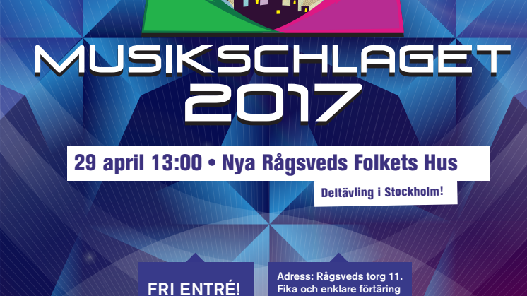 Affisch Musikschlaget deltävling Stockholm 29 april