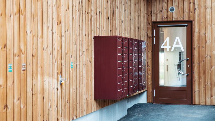 Boxicon postboxar, Norrköping, miljöbyggnad i trä