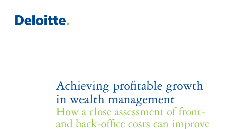 Achieving Profitable Growth in Wealth Management