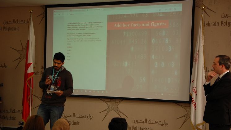 Presentation practice at the Bahrain Polytechnic