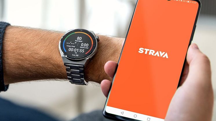 TILGJENGELIG: Strava er nå mulig å integrere med HUAWEI Wearables. Foto: Huawei