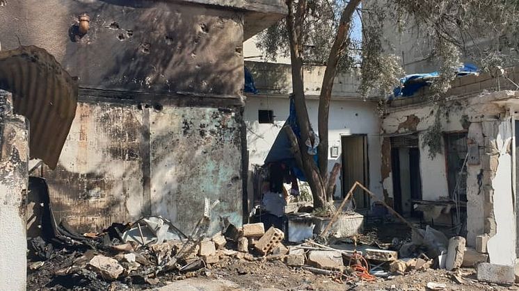 Förstört hus i staden Qamishli, Syrien, efter Turkiets attack den 11 oktober.