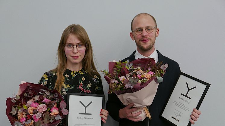 Hedvig Widmalm, Uppsala universitet och Paul Borenberg, Göteborgs universitet har tilldelats Spritmuseums stipendier.