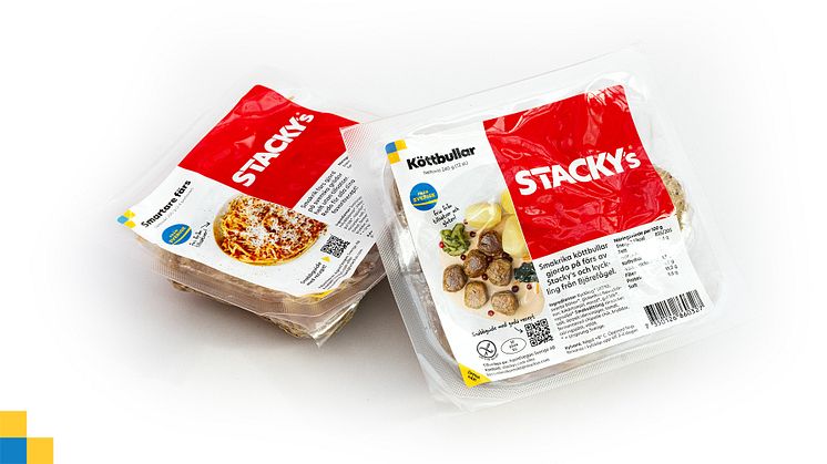Först ut i butikshyllan är Stacky’s färs och köttbullar i relativt små förpackningar som gör det enkelt att prova på men även minskar svinn. 