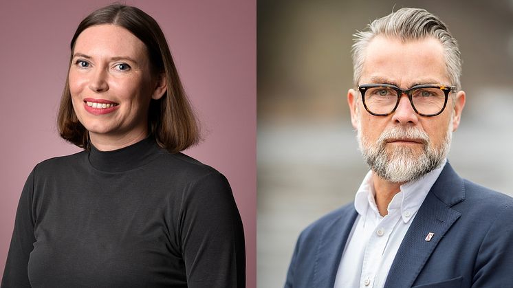 Julia Tryggvadottir Tollesson och Stigert Pettersson är utsedda till förvaltningschefer i Kungsbacka kommun. Foto: Kungsbacka kommun och Cecilia Tornberg. 