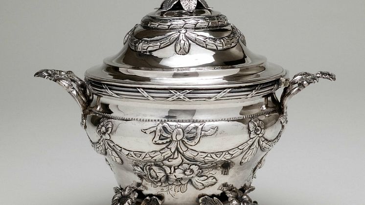 Sockerskål i silver, tillverkad av Anna Dorothea Grahl 1778.