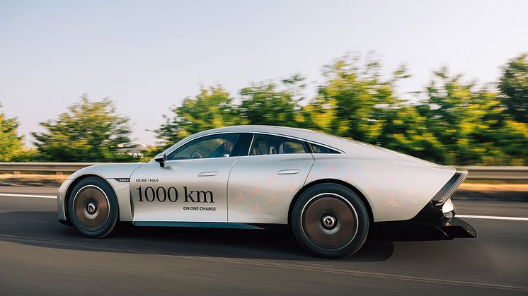Mercedes VISION EQXX sætter ny rekord med 1.202 kilometer på én opladning