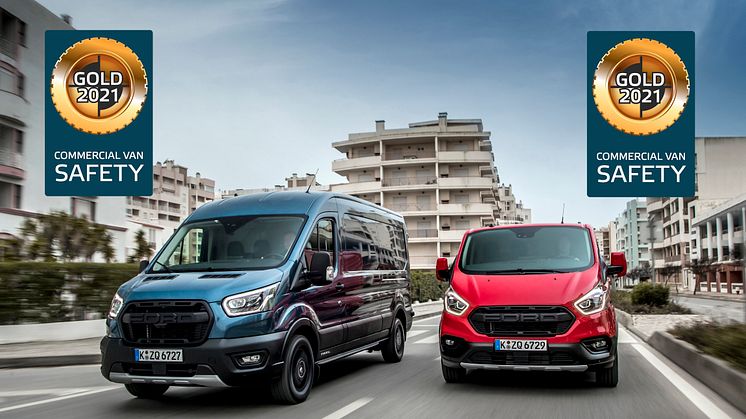 Fejlett vezetéssegítő rendszereiért aranyéremmel jutalmazta a Ford Transit Custom modellt az Euro NCAP