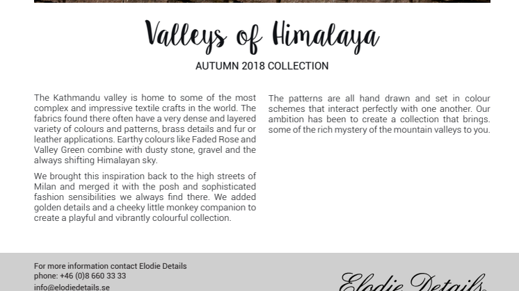 "Valleys of Himalaya" Elodie Details Autum 2018 Collection