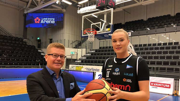 Magnus Edin, vd, SunPine och Allis Nyström, Luleå Basket