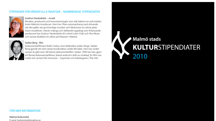 Malmö stads kulturstipendiater 2010