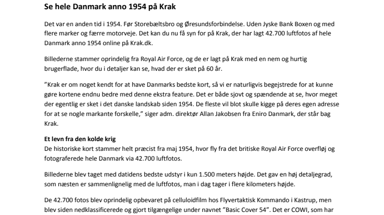 Se hele Danmark anno 1954 på Krak