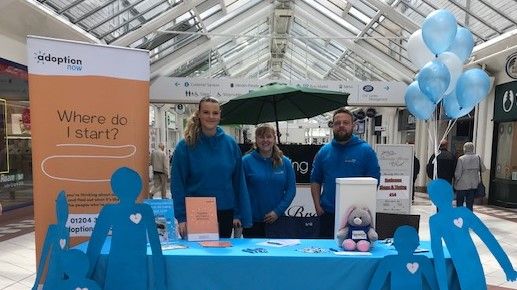Adoption Now Team at the Millgate shopping centre in Bury