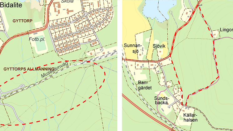 Planbeskeden gäller för Gyttorp allmänning 1:1 och Alntorp 1:5.