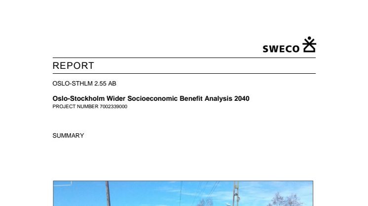 Wider Benefits for Oslo-Sthlm 2.55 summery (English)