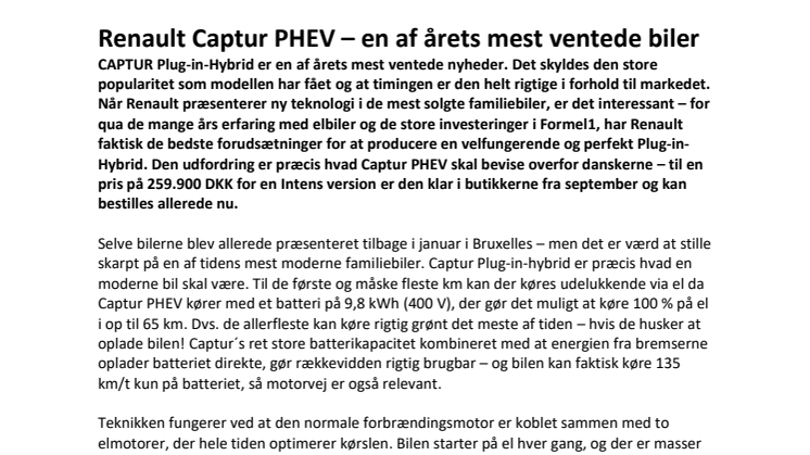 Renault Captur PHEV – en af årets mest ventede biler