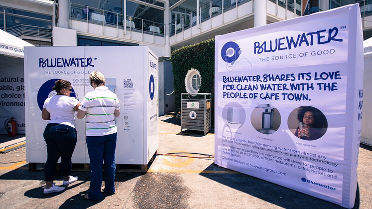 Bluewater helped the Volvo Ocean Race save tens of thousands of single-use plastic bottles in the Cape Town Race Village during the December 2017 visit, turning undrinkable water into pure drinking water from crucial hydration stations.