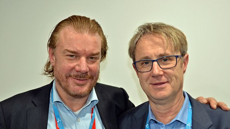 Telenors teknologidirektør Magnus Zetterberg (t.v.) og dekningsdirektør Bjørn Amundsen. 