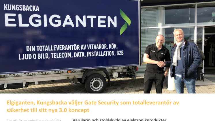PDF: Elgiganten, Kungsbacka väljer Gate Security som totalleverantör av säkerhet till sitt nya 3.0 koncept