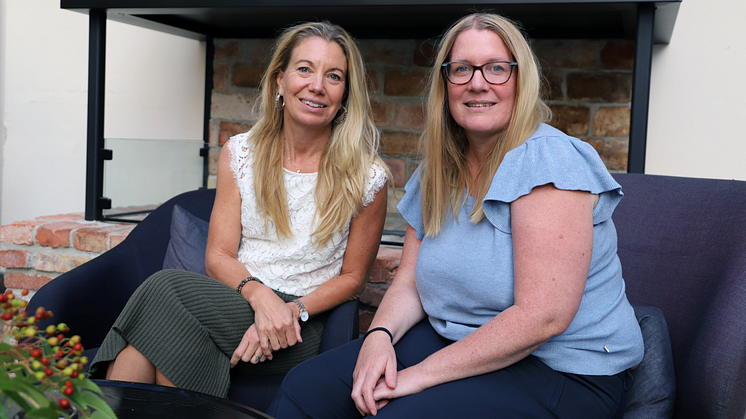 Malin Alpsten och Anna Carlsson på Bright Day Graphene siktar på att bygga sin första anläggning i Ånge. 