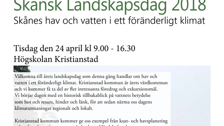 Programmet för skånsk landskapsdag 2018