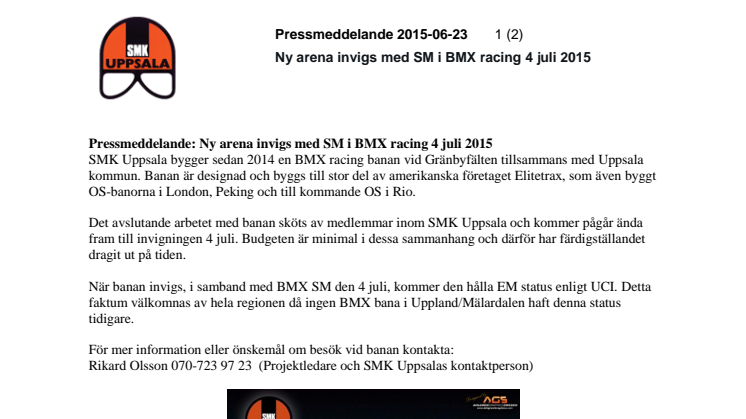 Pressmeddelande från SMK Uppsala