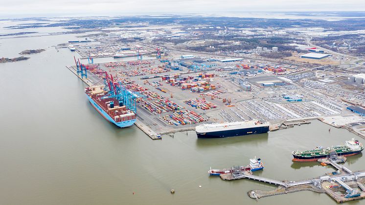 On a daily basis, about 25 rail shuttles operate between the Port of Gothenburg and logistics locations in Sweden and Norway. Photo: Gothenburg Port Authority.