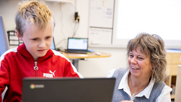 Ulrica Elisson Grane, lärare på Ullvi skola i Leksand och digitaliseringsutvecklare, är en av tre finalister till Guldäpplet 2020. Foto: Daniel Eriksson/Figjam.nu.