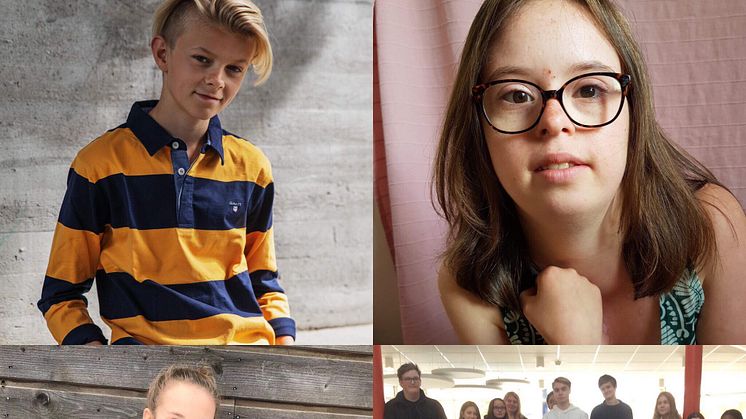 Theo Haraldsson, Moa Engdahl, Maya Runhagen och klass 9f i Huddinge - finalister i Årets Nätängel Junior 2018