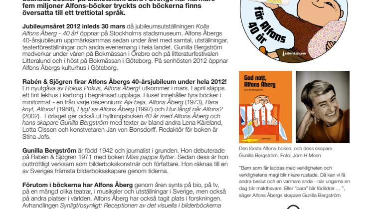 Magiskt firande när Alfons Åberg 40-årsjubilerar hela 2012