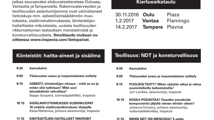 Tietopäivä Roadshow Oulu kutsu