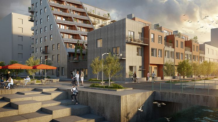 HSB brf Inre hamnen. Arkitekt: Moment arkitekter. Visualisering: StudioSuperb