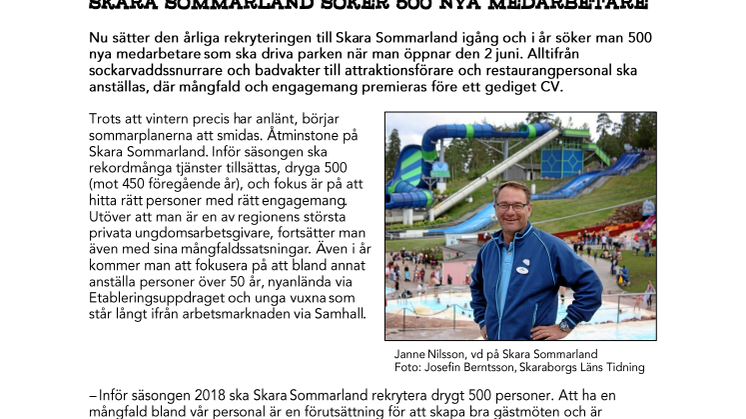 Skara Sommarland söker 500 nya medarbetare