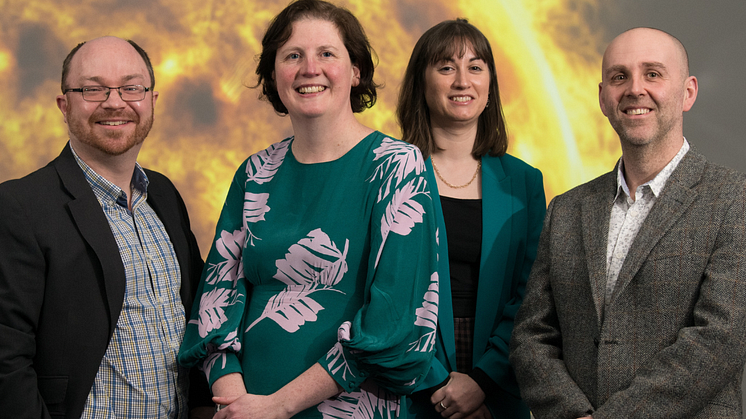 from l-r: Professor James McLaughlin, Professor Clare Watt, Dr Natasha Jeffrey, and Professor Jonathan Rae