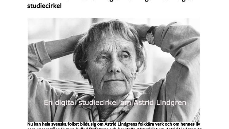 Succécirkeln om Astrid Lindgren får liv igen – som digital studiecirkel