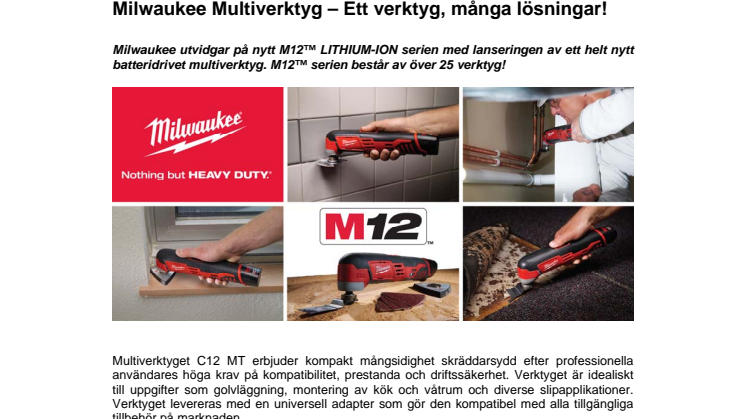 Milwaukee Multiverktyg – Ett verktyg, många lösningar!