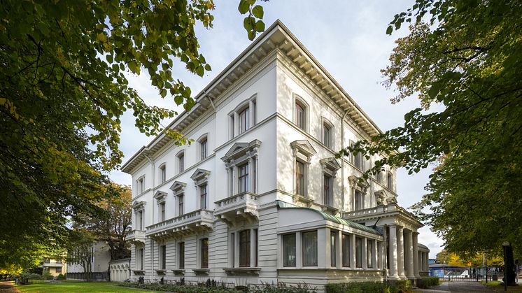 Byggnadsminnet Dicksonska Palatset i Göteborg renoveras och upprustas varsamt för restaurang och festverksamhet. Bild: Higab AB