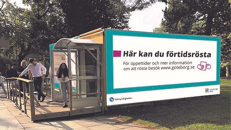 Exempel på hur en modul för förtidsröstning kan se ut. Foto: Göteborgs Stad.