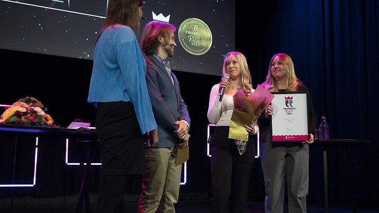 Strömbackaskolans skoltidning Åssit utsedd till Årets skoltidsskrift. Foto: Anette Persson