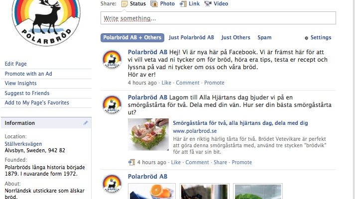 Polarbröd lanserar fanpage på Facebook 