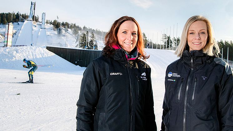 Sara Tigerström Monfelt och Ulrika Back Eriksson blir kampanjgeneraler för VM i Falun 2027. Foto: Ulf Palm.